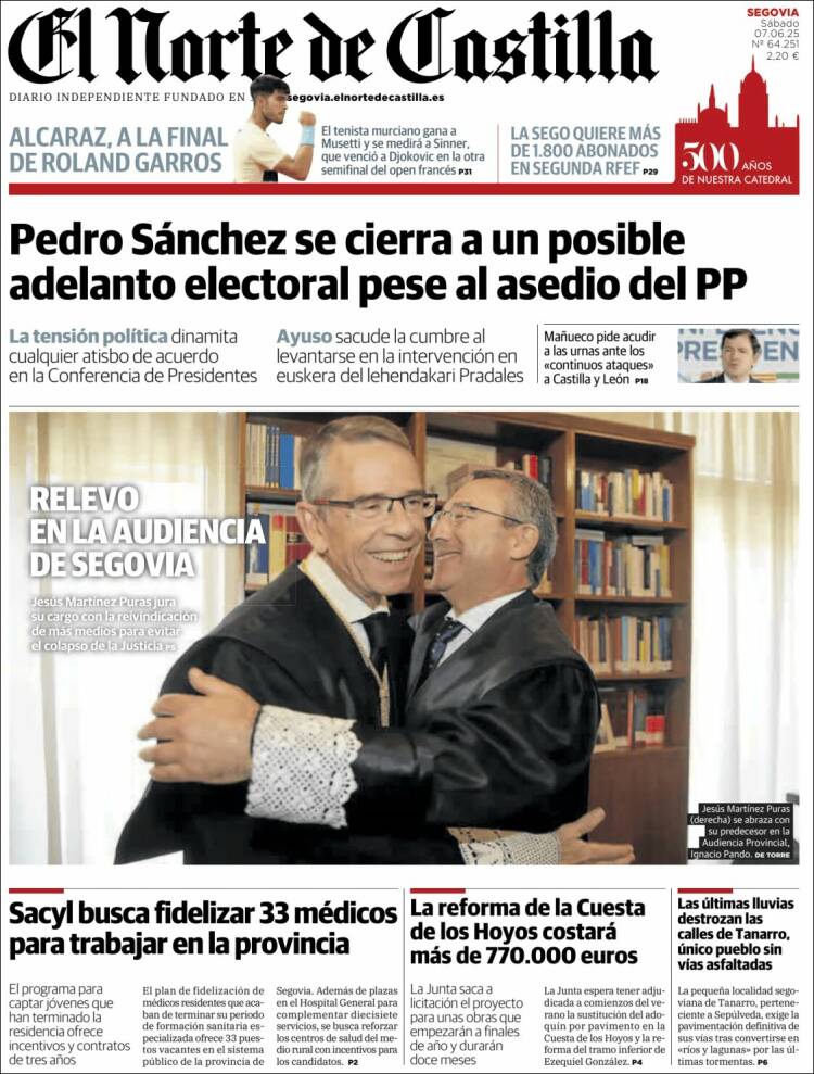 Portada de Norte de Castilla - Segovia (España)