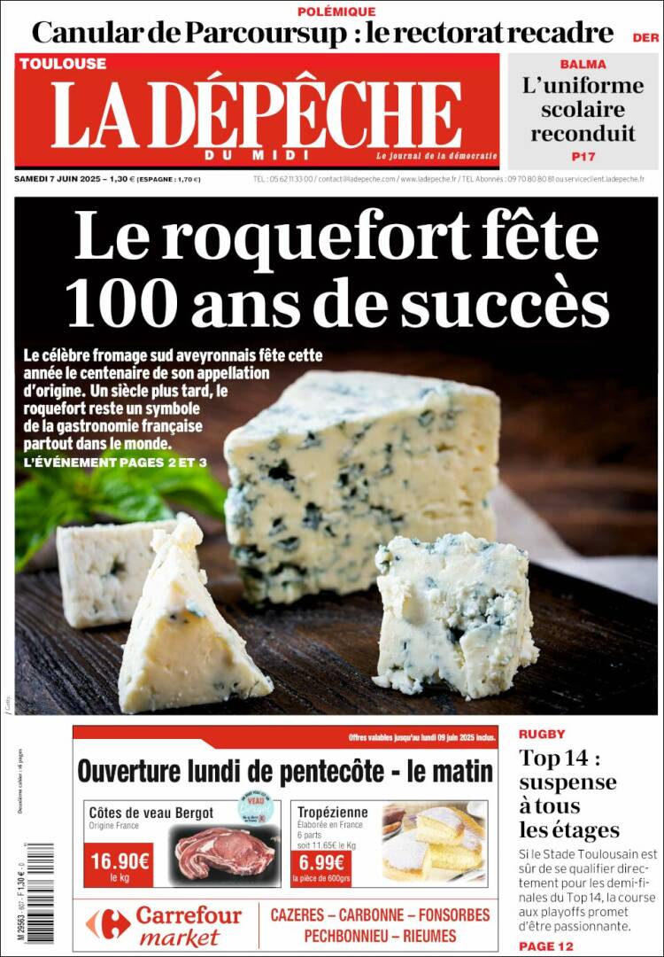 Portada de La Dépêche du Midi (Francia)
