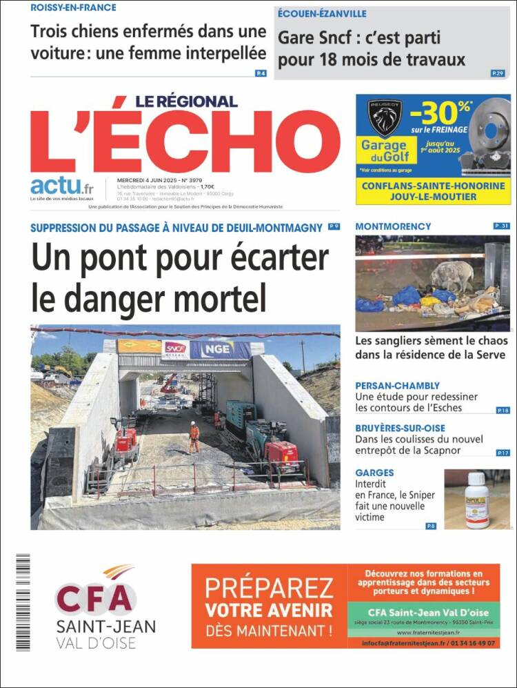 Portada de L'Echo de la Haute-Vienne (Francia)