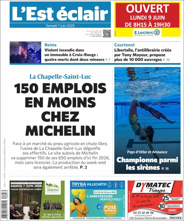Portada de L'Est Eclair (Francia)