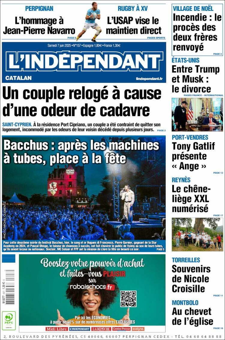 Portada de Le Indépendant (Francia)