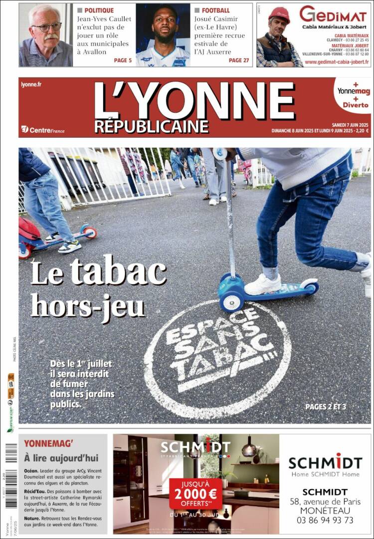 Portada de L'Yonne-Républicaine (Francia)