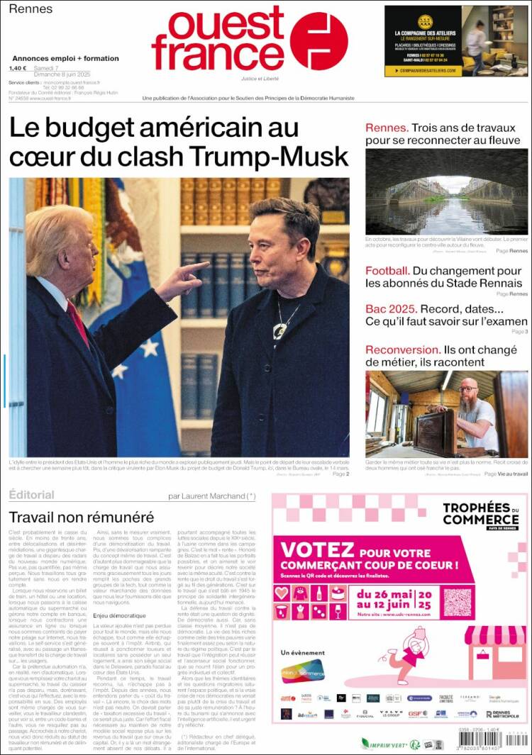 Portada de Ouest France (Francia)