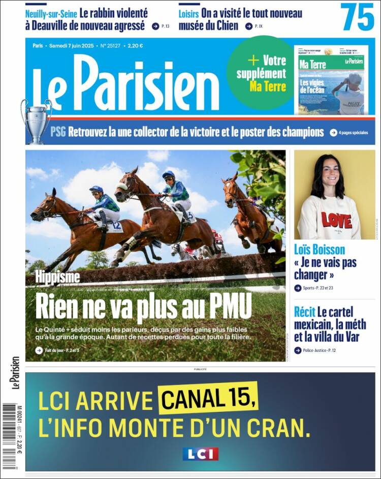 Portada de Le Parisien (Francia)