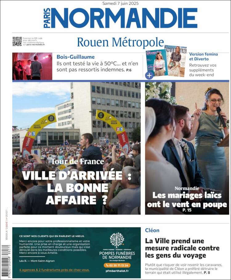 Portada de Paris Normandie (Francia)