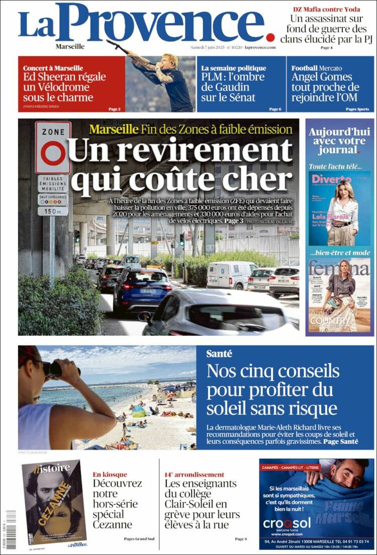 Portada de La Provence (Francia)