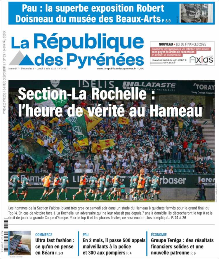 Portada de La République des Pyrénées (Francia)