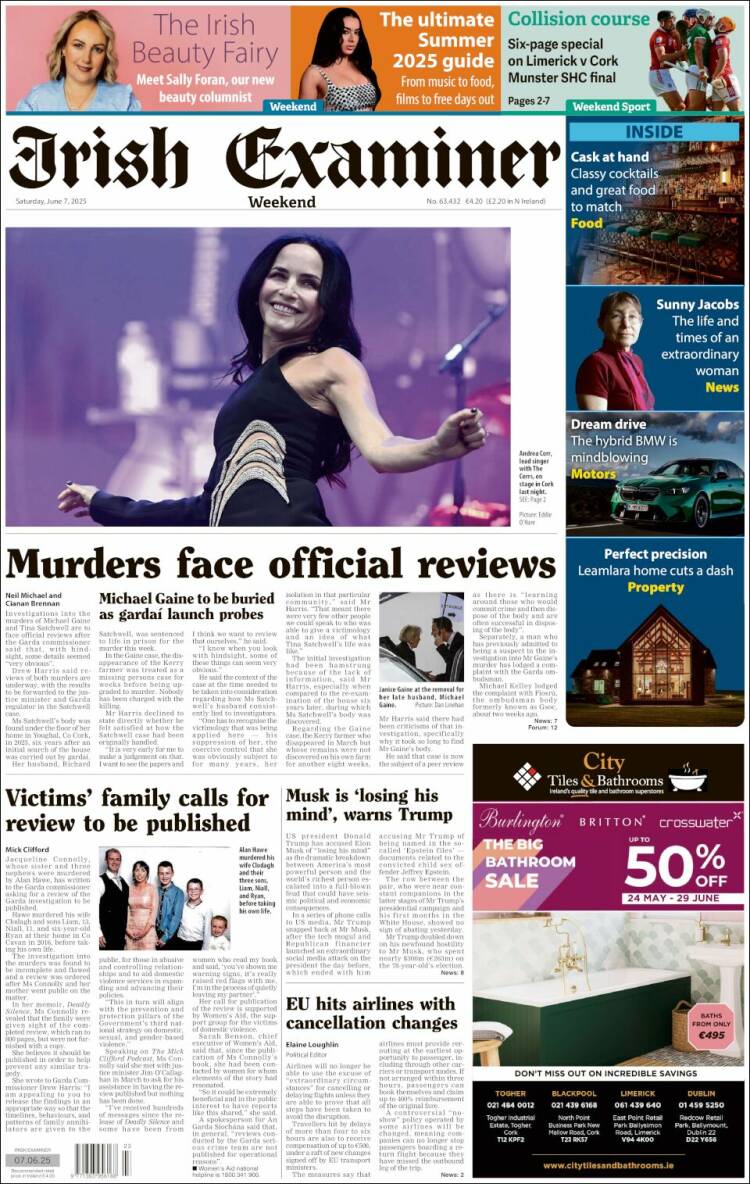 Portada de Irish Examiner (Ireland)