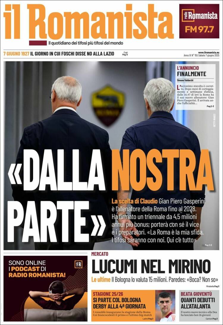 Portada de Romanista (Italia)