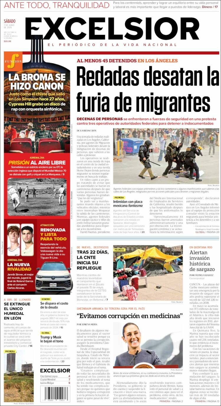 Portada de Excelsior (México)
