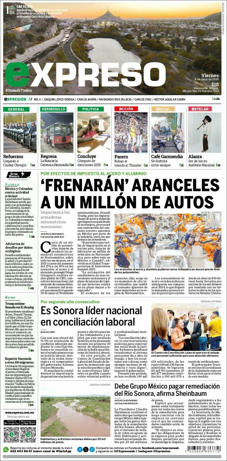 Portada de Expreso (México)