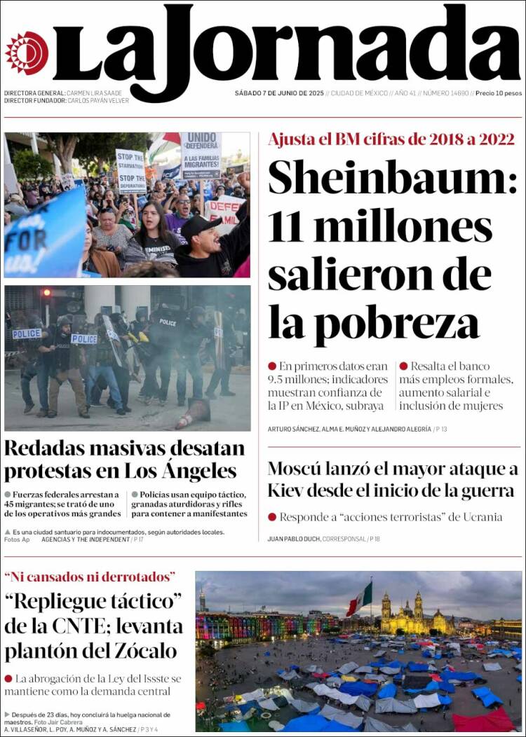 Portada de La Jornada (México)