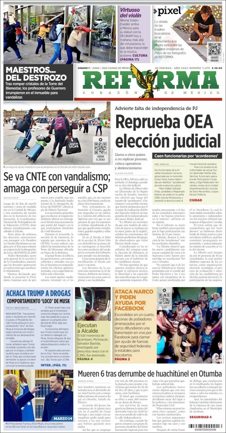 Portada de Reforma (México)