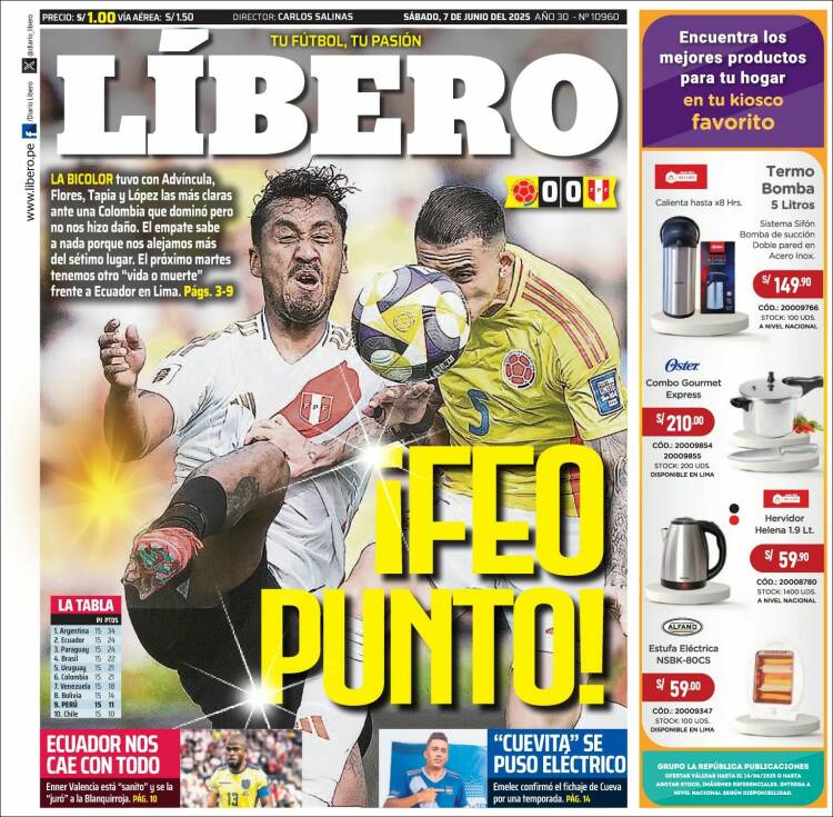 Portada de Líbero (Perú)