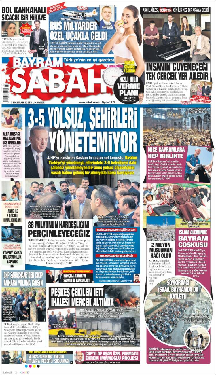 Portada de Sabah (Turqu&iacute;a)