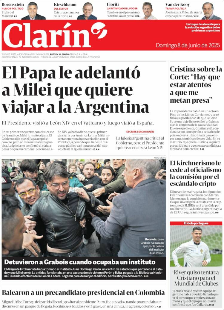 Portada de Clarín (Argentina)