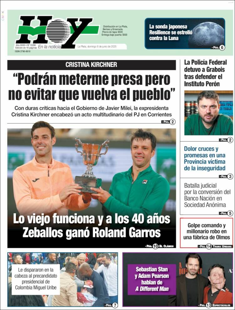 Portada de Diario Hoy (Argentina)