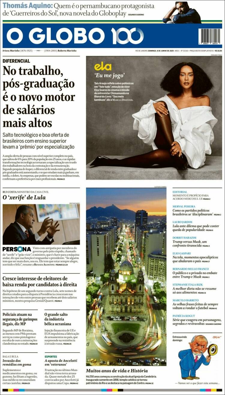 Portada de O Globo (Brasil)