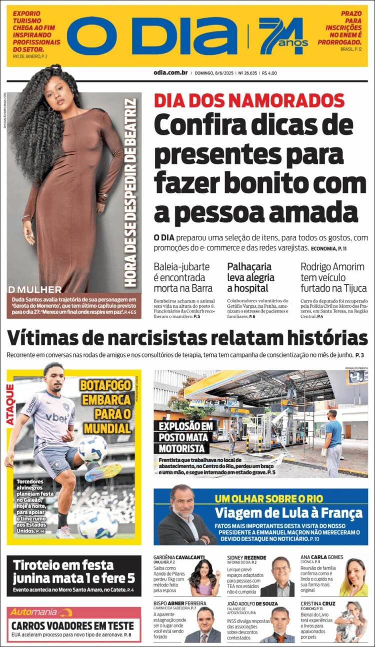 Portada de O Dia (Brasil)