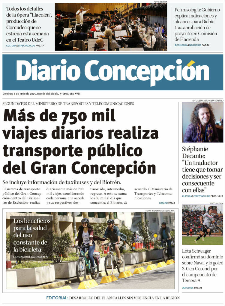 Portada de Diario de Concepción (Chile)