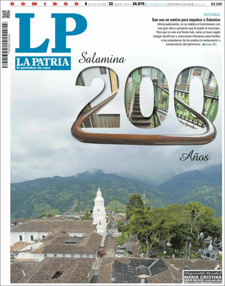 Portada de La Patria (Colombia)