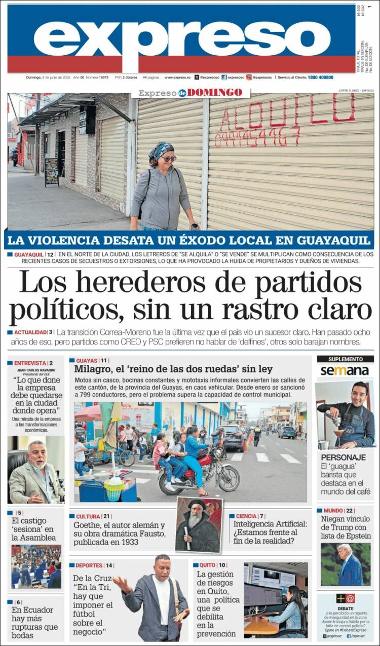 Portada de Expreso (Ecuador)