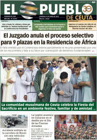 Portada de El Pueblo de Ceuta (España)