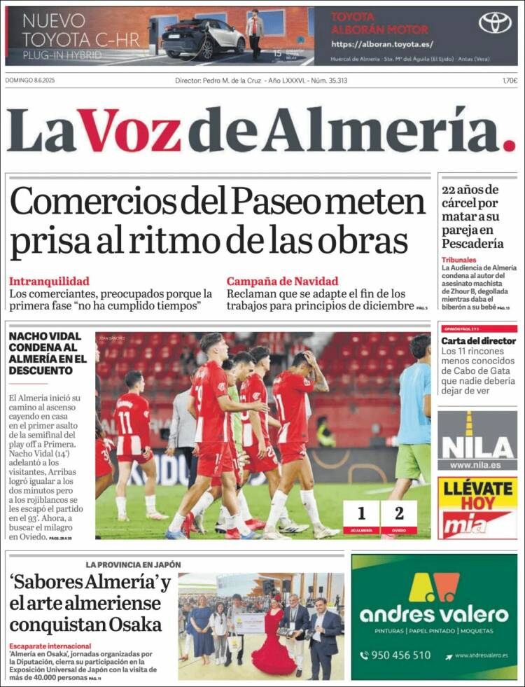 Portada de La Voz de Almería (España)