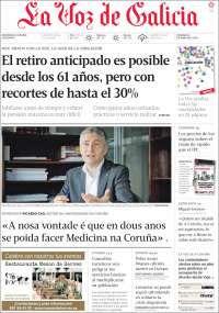 Portada de La Voz de Galicia (Espagne)