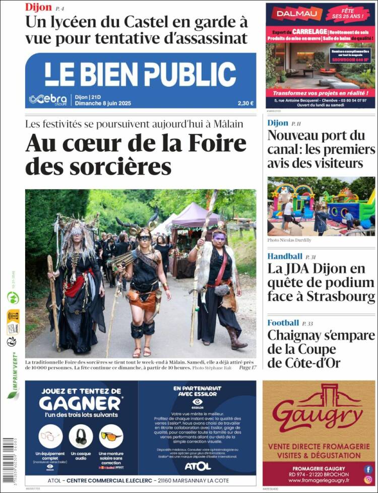 Portada de Le Bien Public (Francia)