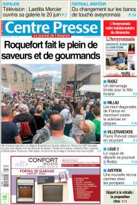 Portada de Centre Presse (Francia)