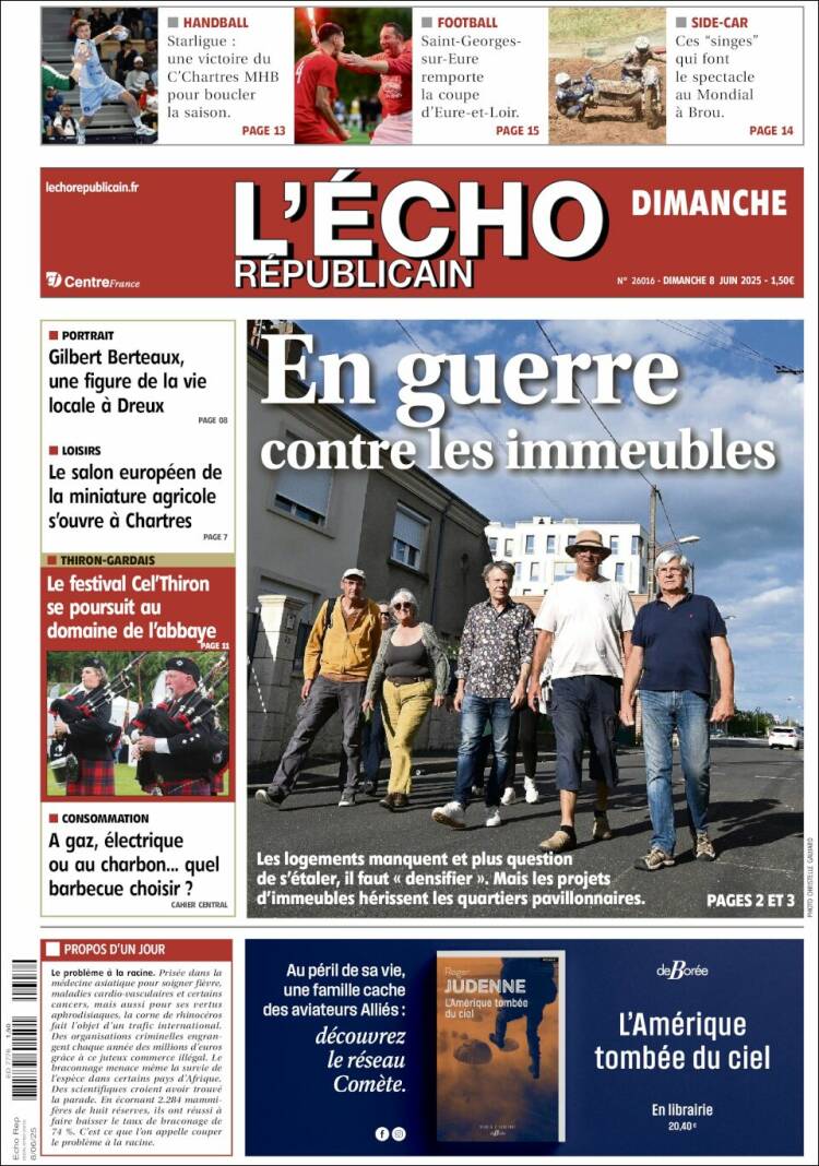 Portada de L'Echo Républicain (Francia)