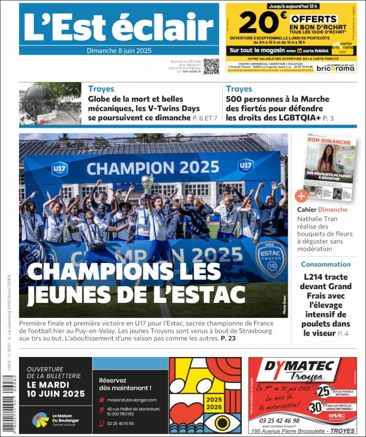 Portada de L'Est Eclair (Francia)