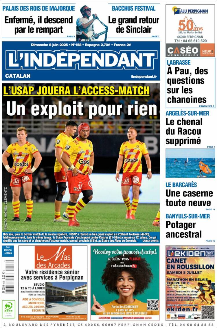 Portada de Le Indépendant (Francia)