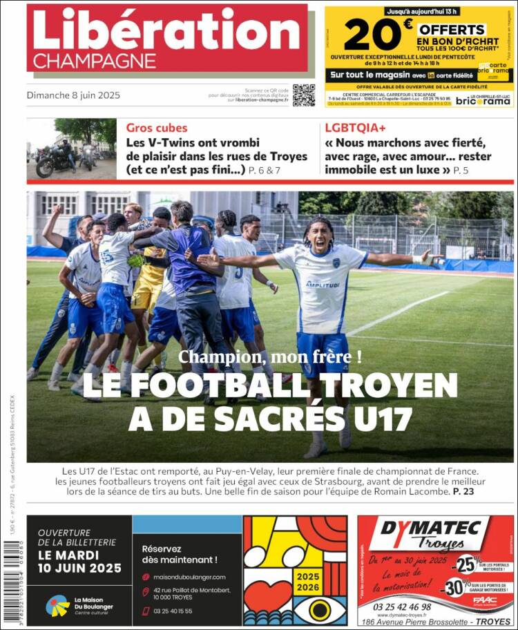 Portada de Libération Champagne (Francia)