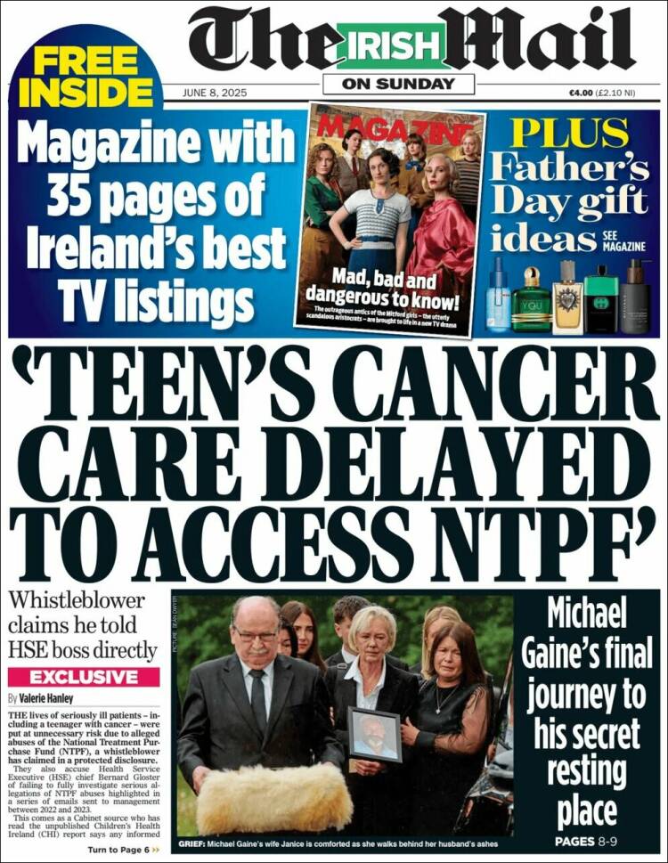 Portada de Irish Daily Mail (Irlanda)