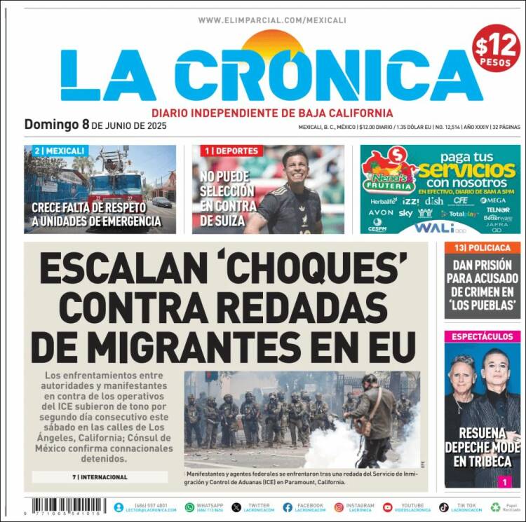 Portada de La Crónica de Baja California (México)