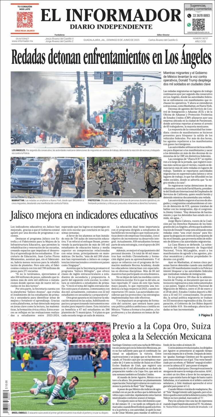 Portada de El Informador (México)