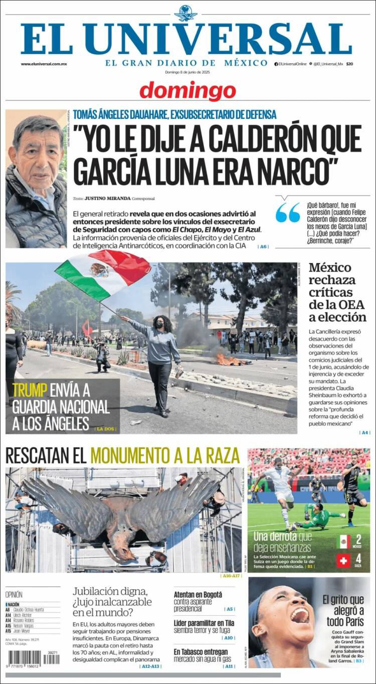 Portada de El Universal (México)