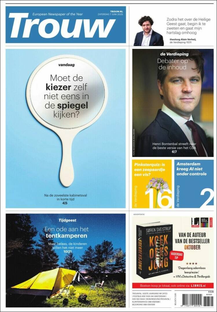 Portada de Trouw (Países Bajos)