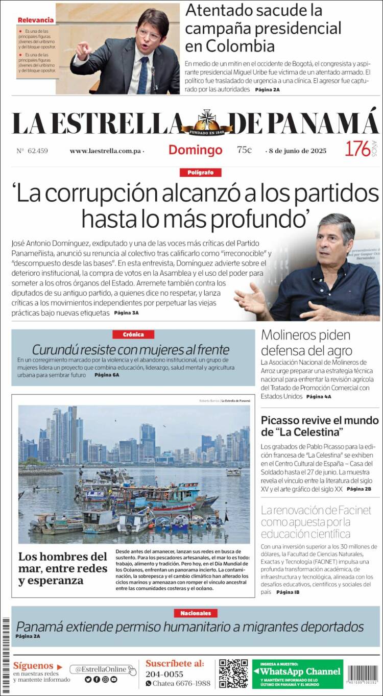 Portada de La Estrella de Panamá (Panama)