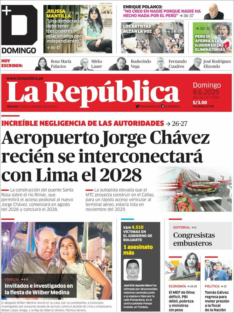 Portada de La Republica (Perú)