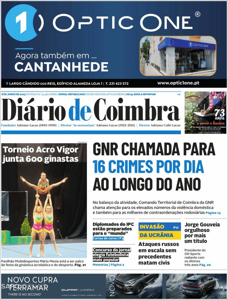 Portada de Diário de Coimbra (Portugal)