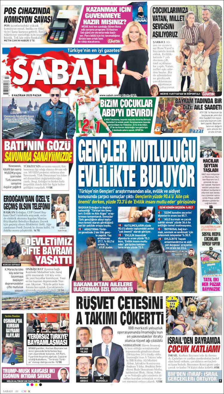 Portada de Sabah (Turquía)