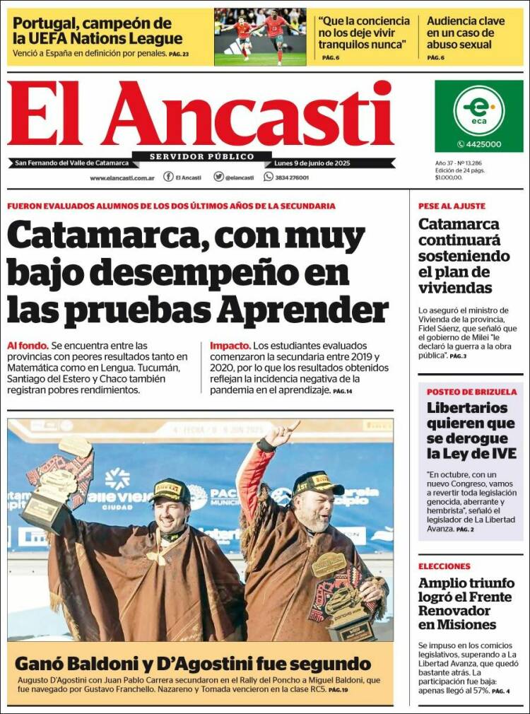 Portada de El Ancasti (Argentina)