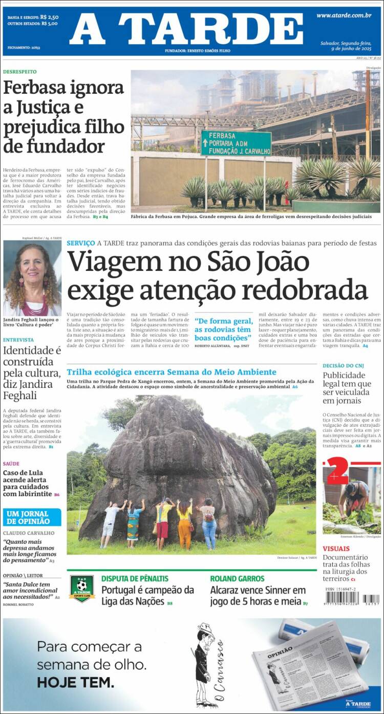 Portada de Diário A Tarde (Brasil)