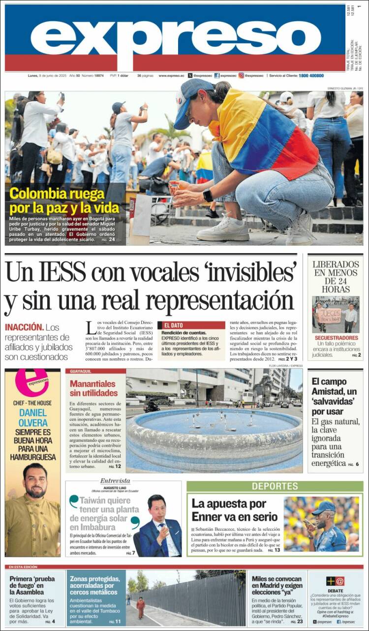 Portada de Expreso (Ecuador)