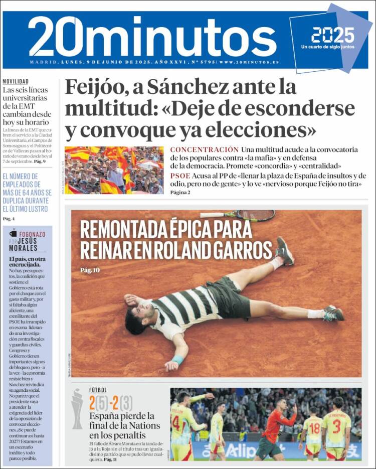 Portada de 20 Minutos - Madrid (Spain)