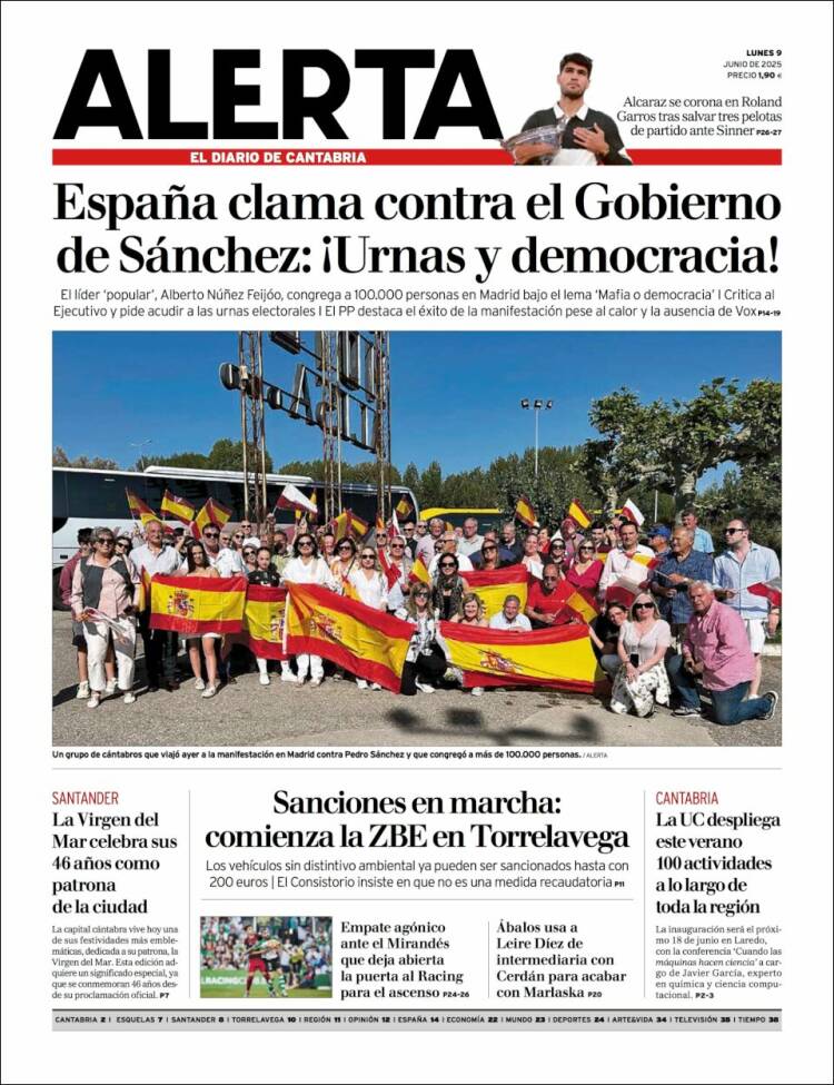 Portada de Alerta - El Diario de Cantabria (Spain)