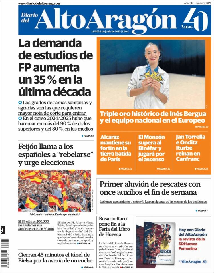 Portada de Diario del AltoAragón (España)